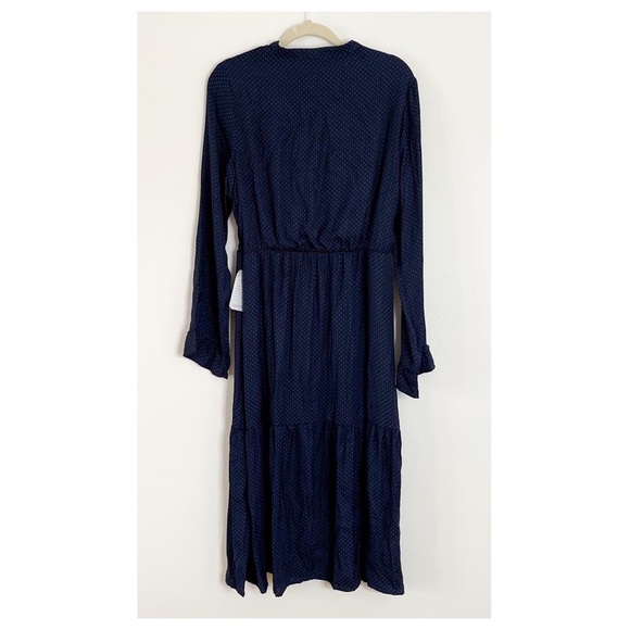 NSR Lexi Button Front Midi Dress Navy Blue Size XL NWT - Picture 3 of 4